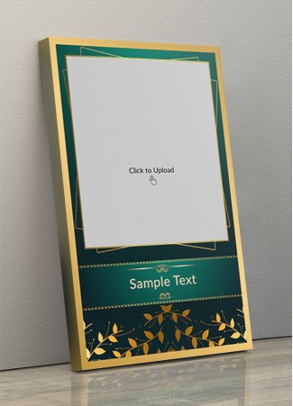 Photo Canvas Frames 10x17 - Golden Leaves With Golden Frame Design