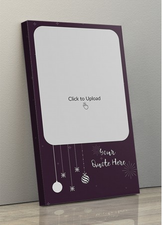  Purple Color Portrait Canvas Frame with Picture and Text - 10 x 17 Size