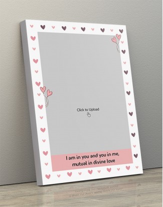 Photo Canvas Frames 12x17 - Divine Love Quotation With Heart Symbols Border Design