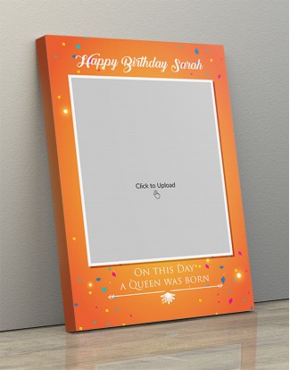 Photo Canvas Frames 12x17 - Birthday Wishes With Confetti Design