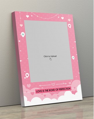 Photo Canvas Frames 12x17 - Love Is The Bond Quotation With Hanging Hearts Design