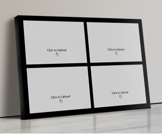 Photo Canvas Frames 14x10 - 4 Pic Upload With Border Design