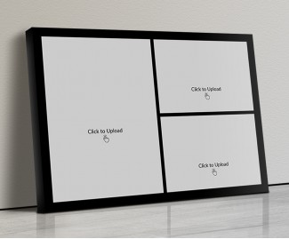 Photo Canvas Frames 14x10 - 3 Pic Upload With Border Design