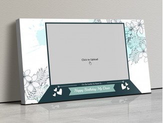 Photo Canvas Frames 17x10 - Hand Drawn Flowers Frame Design