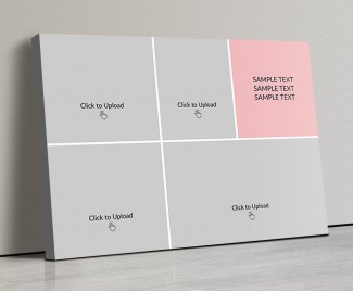 Photo Canvas Frames 17x12 - Baby Pink 4 Pics With Text Design