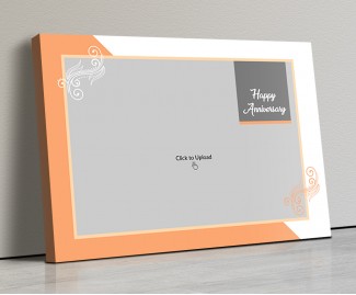 Photo Canvas Frames 17x12 - Wedding Anniversary With Floral Frame Design