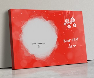 Christmas Theme Red Color Landscape Canvas Frame - 17x12 Size