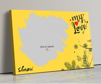 Yellow Color Love Landscape Canvas Frame - 17x12 Size