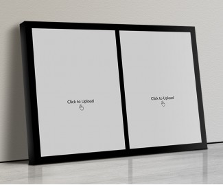 Photo Canvas Frames 20x14 - 2 Pic Upload With Border Design