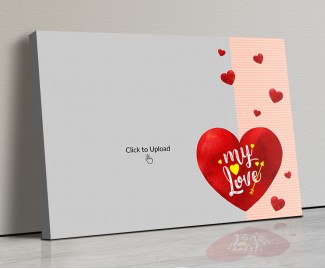 Photo Canvas Frames 20x14 - Red Hearts With Love  Design