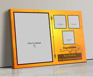 Photo Canvas Frames 20x14 - Lifetime Of Love Wishes With Traditional Background Design
