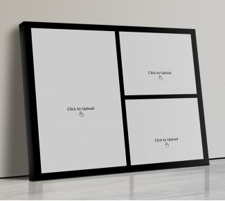 Photo Canvas Frames 20x17 - 3 Pic Upload With Border Design