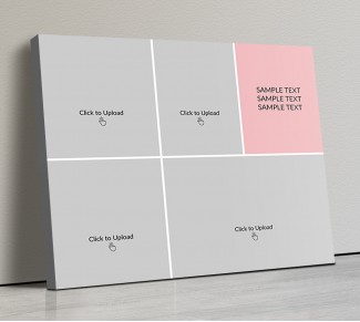 Photo Canvas Frames 20x17 - Baby Pink 4 Pics With Text Design
