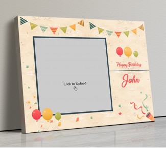 Photo Canvas Frames 20x17 - Birthday Wishes With Pennants And Balloons Design