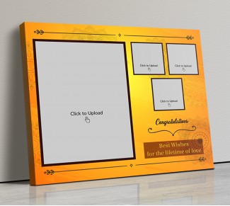 Photo Canvas Frames 20x17 - Lifetime Of Love Wishes With Traditional Background Design