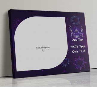 Happy New Year Violet Color Landscape Canvas Frame - 20x17 Size