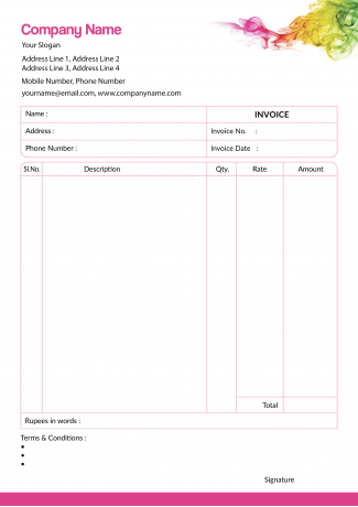 Premium Paint Shop Bill Book Design