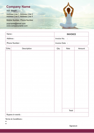 Yoga  Bill Book Design