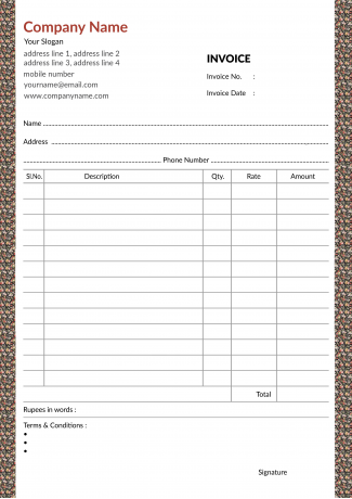 Florist Bill Book Design