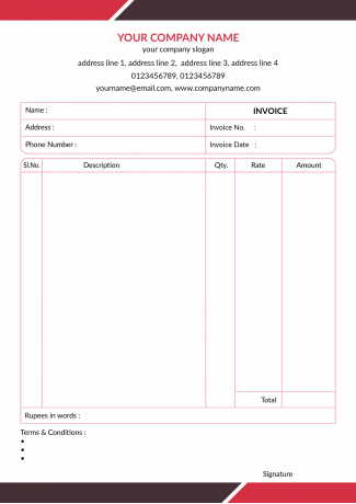 Simple Bill Book Design