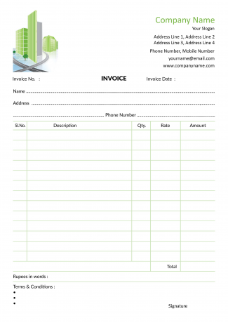 Construction  Bill Book Design