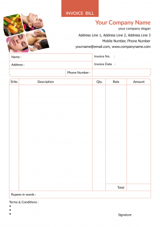 Beauty Spa Bill Book Design