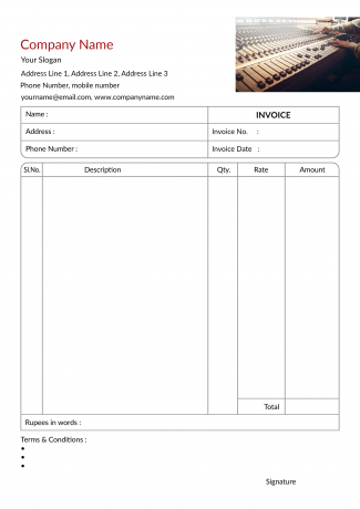 Musician Bill Book Design