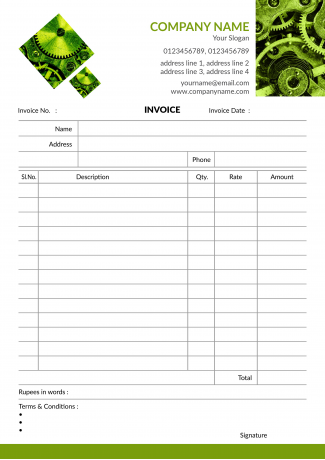 Automobiles Bill Book Design