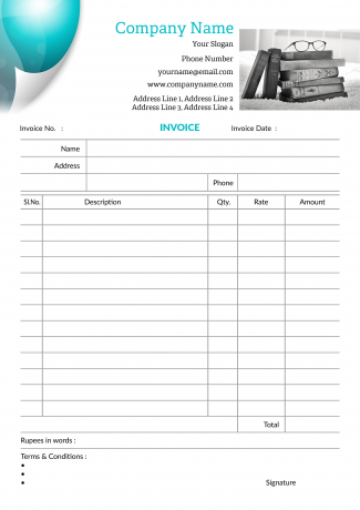 Book Shop Bill Book Design