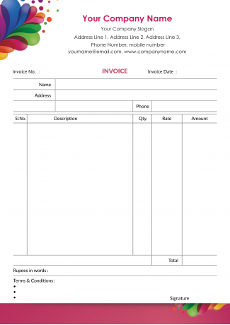 Paint Shop Bill Book Design