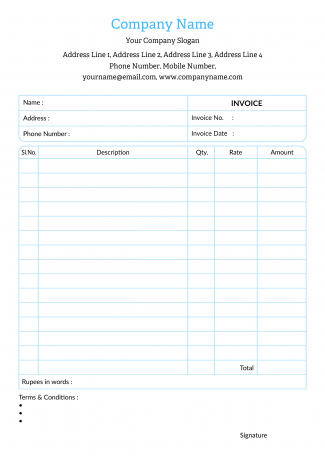 Furniture Shop  Bill Book Design