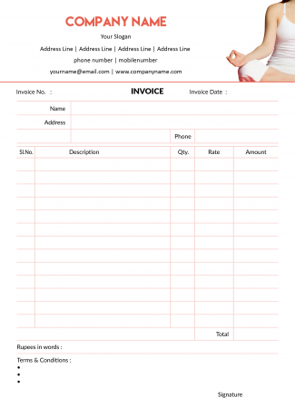 Yoga Trainer Bill Book Design