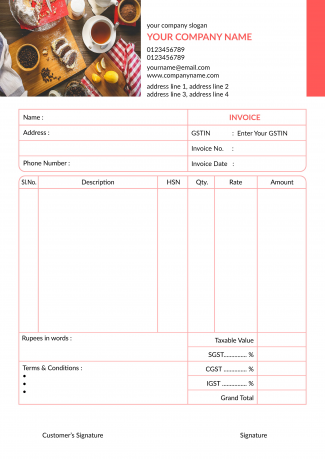 Bakery Bill Book