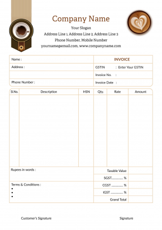 Coffee Shop Bill Book