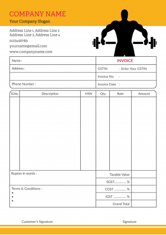 Gym Bill Book