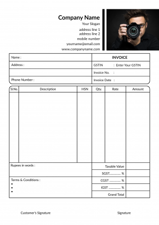 Photography Bill Book