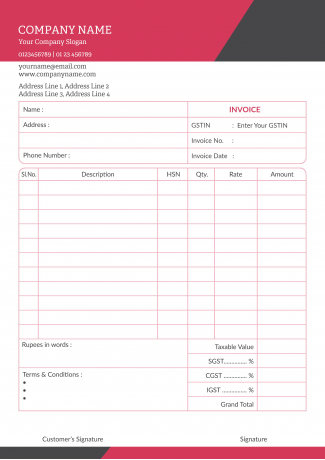 Custom Bill Book