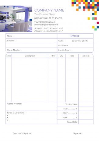 Coloful Pattern Bill Book