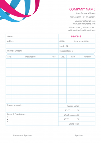 Fitness Center Bill Book