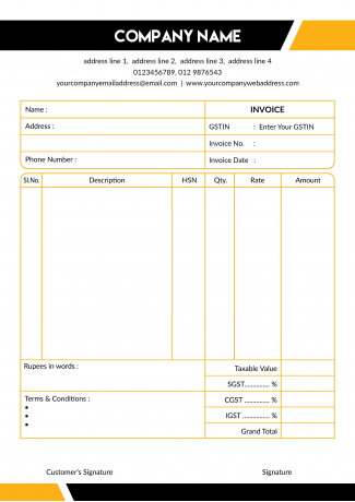 Black And Yellow Bill Book