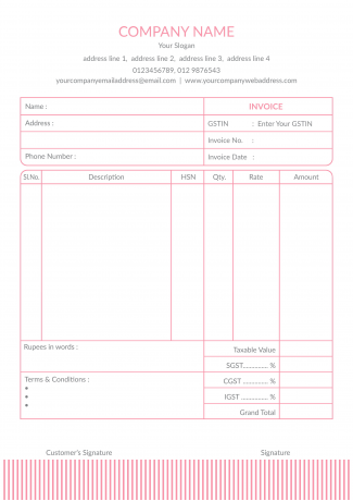 Pink Stripes Bill Book