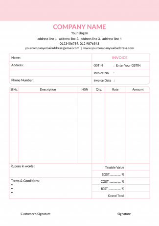 Light Pink Bill Book