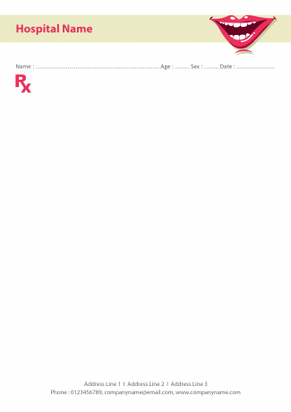 Dental Hospital Prescription Pad Design