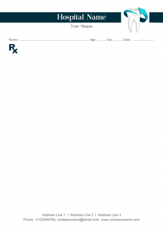 Dental Hospital Medical Prescription Pad Design