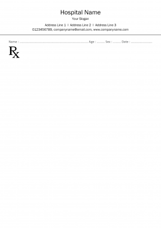 Simple Black & White Prescription Pad Design