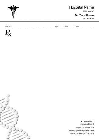 neurologist Black & White Prescription Pad Design