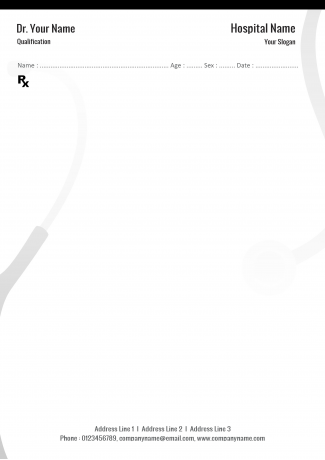 Simple Black & White Prescription Pad Design