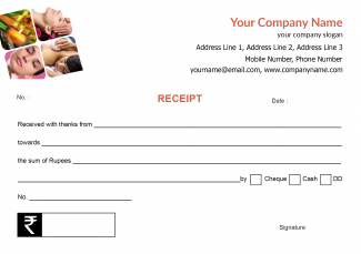 Beauty Spa Receipt Design