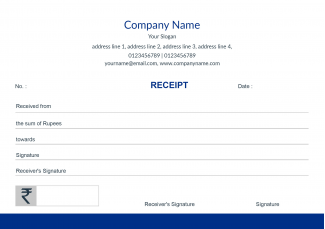 Dark Blue Receipt Book