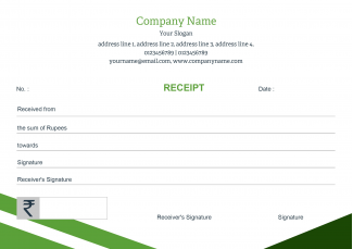 Green Receipt Book